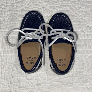 Janie and Jack blue baby laced leather driving shoes